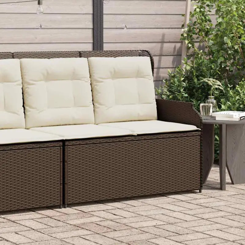 Poly rattan tuinbank voor een comfortabele zitervaring met wasbare hoes - Bruin / 1 / Hoekbank (linkerarmleuning)