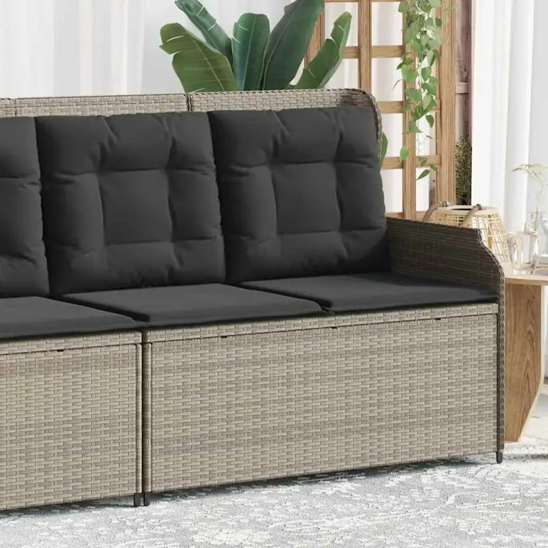 Poly rattan tuinbank voor een comfortabele zitervaring met wasbare hoes - Lichtgrijs / 1 / Hoekbank (linkerarmleuning)