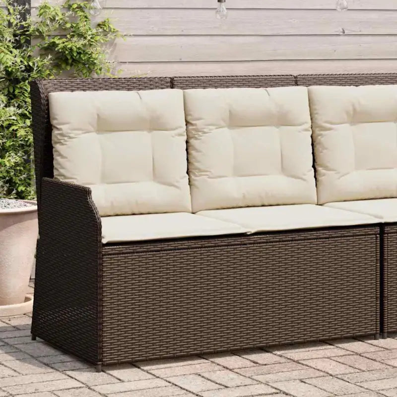 Poly rattan tuinbank voor een comfortabele zitervaring met wasbare hoes - Bruin / 1 / Hoekbank (rechterarmleuning)