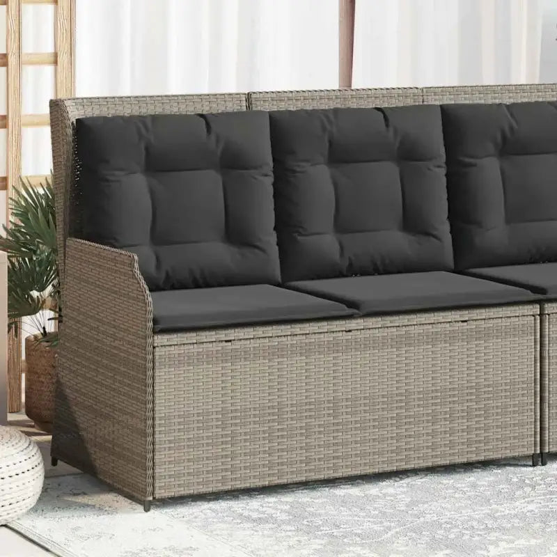 Poly rattan tuinbank voor een comfortabele zitervaring met wasbare hoes - Lichtgrijs / 1 / Hoekbank (rechterarmleuning)