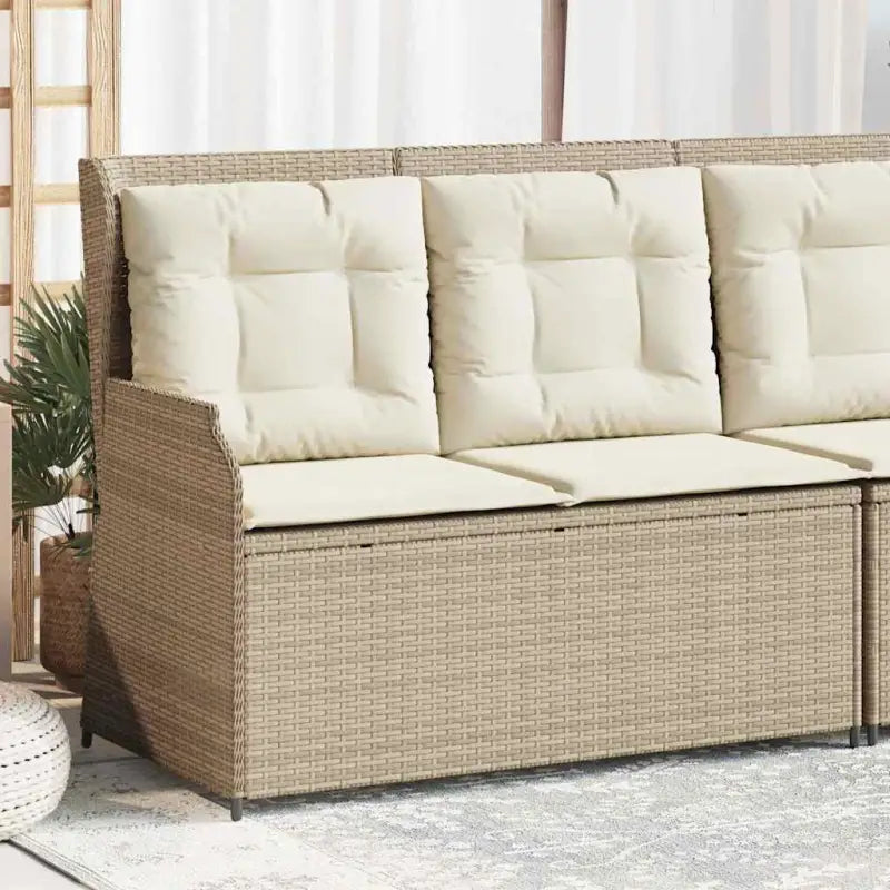 Poly rattan tuinbank voor een comfortabele zitervaring met wasbare hoes - beige en crèmekleurig / 1 / Hoekbank