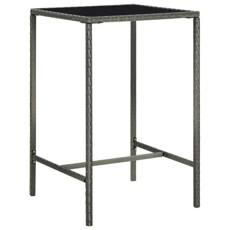 Poly Rattan Tuinbarafel voor Buiten met Weerbestendig Frame - Grijs / 70 x 70 x 110 cm / 1 - Tuintafels