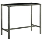 Poly Rattan Tuinbarafel voor Buiten met Weerbestendig Frame - Grijs / 130 x 60 x 110 cm / 1 - Tuintafels