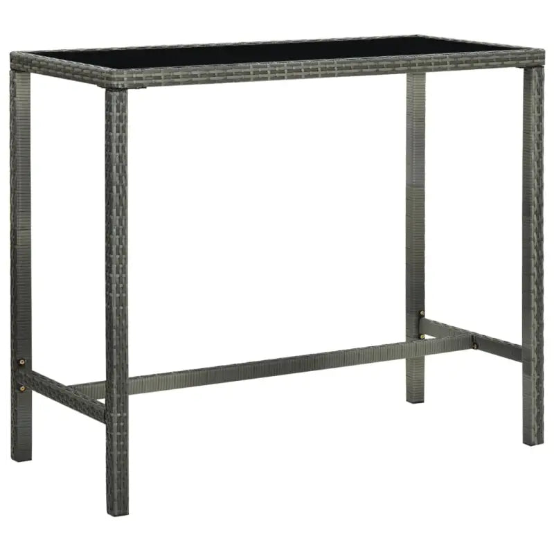 Poly Rattan Tuinbarafel voor Buiten met Weerbestendig Frame - Grijs / 130 x 60 x 110 cm / 1 - Tuintafels