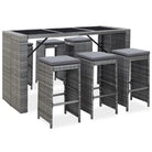 Poly Rattan Tuinbarset met Mat Veiligheidsglas for een elegante tuinruimte - Grijs - Tuinsets