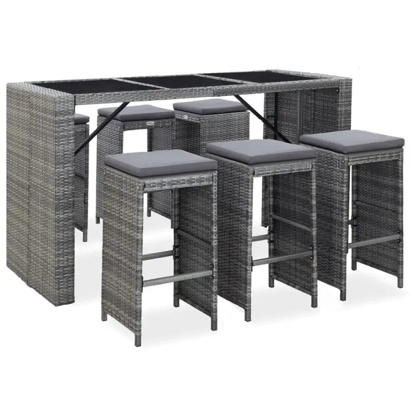 Poly Rattan Tuinbarset met Mat Veiligheidsglas for een elegante tuinruimte - Tuinsets