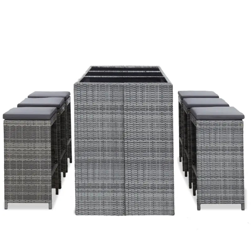 Poly Rattan Tuinbarset met Mat Veiligheidsglas for een elegante tuinruimte - Tuinsets