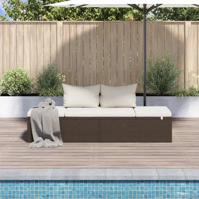 Poly rattan tuinbed met gepoedercoat stalen frame voor buitengebruik - Tuinbedden