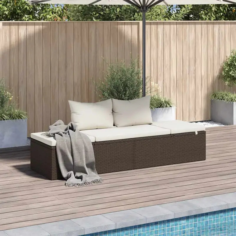 Poly rattan tuinbed met gepoedercoat stalen frame voor buitengebruik - Tuinbedden