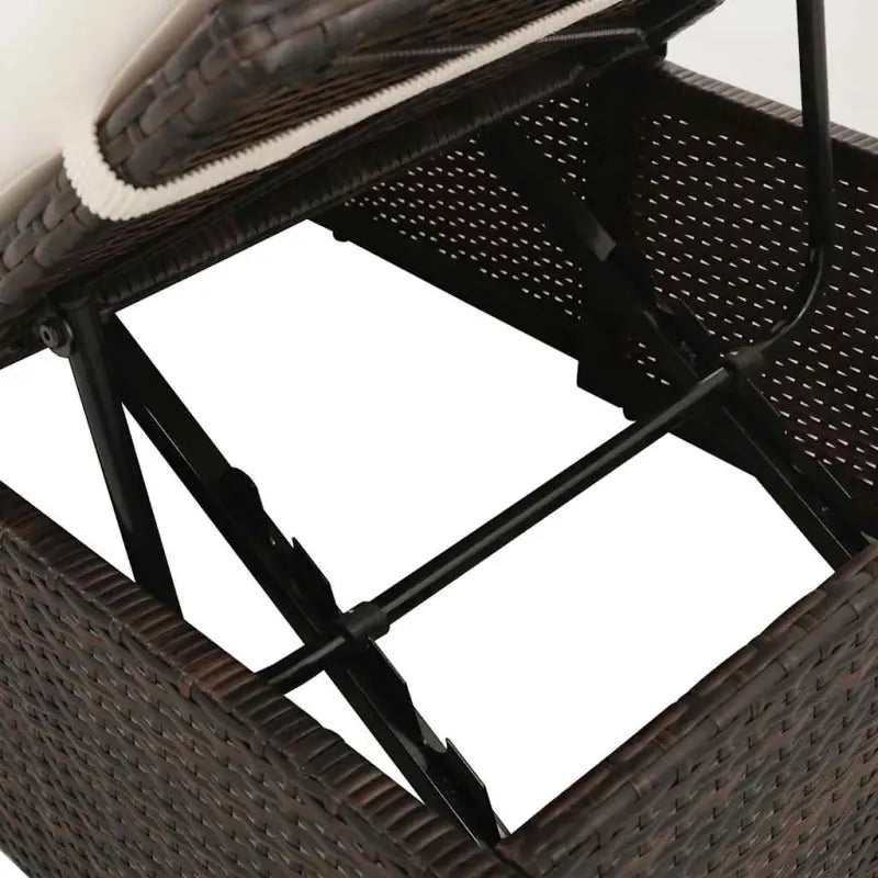 Poly rattan tuinbed met gepoedercoat stalen frame voor buitengebruik - Tuinbedden