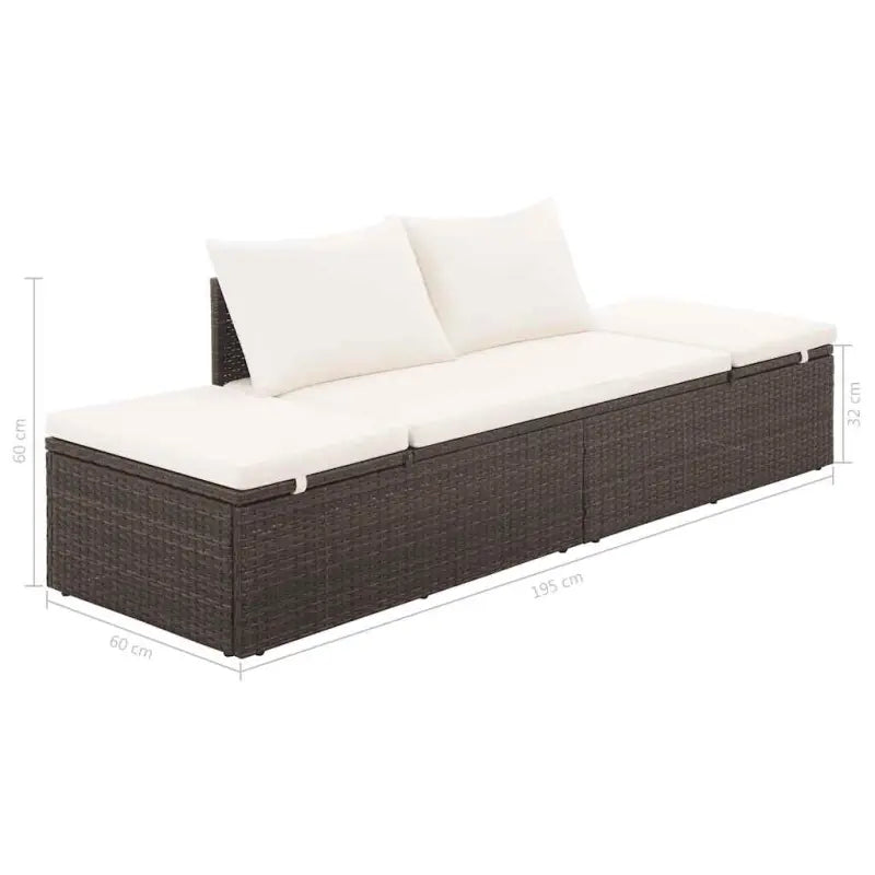 Poly rattan tuinbed met gepoedercoat stalen frame voor buitengebruik - Tuinbedden