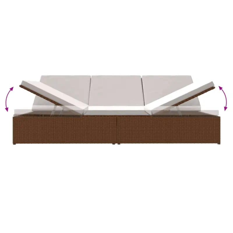 Poly Rattan Tuinbed voor ontspanning bij zwembad of op terras - Tuinbedden