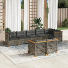 Poly rattan tuininset met natuurlijke olieafwerking en comfortabele zitervaring - Grijs / Zonder tafel / gat weven