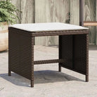 Poly rattan tuinkrukken voor een comfortabele zitervaring - Bruin en crème / 4 - Tuinpoefs