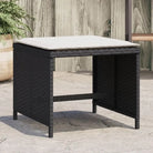 Poly rattan tuinkrukken voor een comfortabele zitervaring - Zwart en crème / 4 - Tuinpoefs