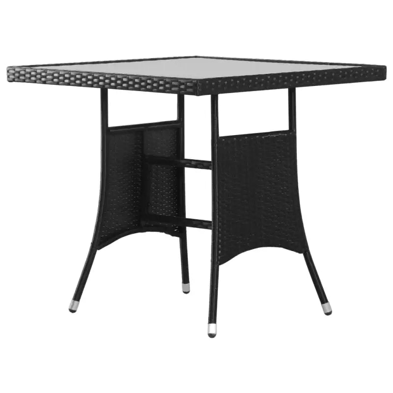 Poly rattan tuinset in zwart met staal materiaal voor buitengebruik - Tuinsets