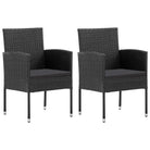 Poly rattan tuinset in zwart met staal materiaal voor buitengebruik - Tuinsets