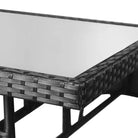 Poly rattan tuinset in zwart met staal materiaal voor buitengebruik - Tuinsets