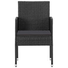Poly rattan tuinset in zwart met staal materiaal voor buitengebruik - Tuinsets