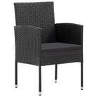 Poly rattan tuinset in zwart met staal materiaal voor buitengebruik - Tuinsets