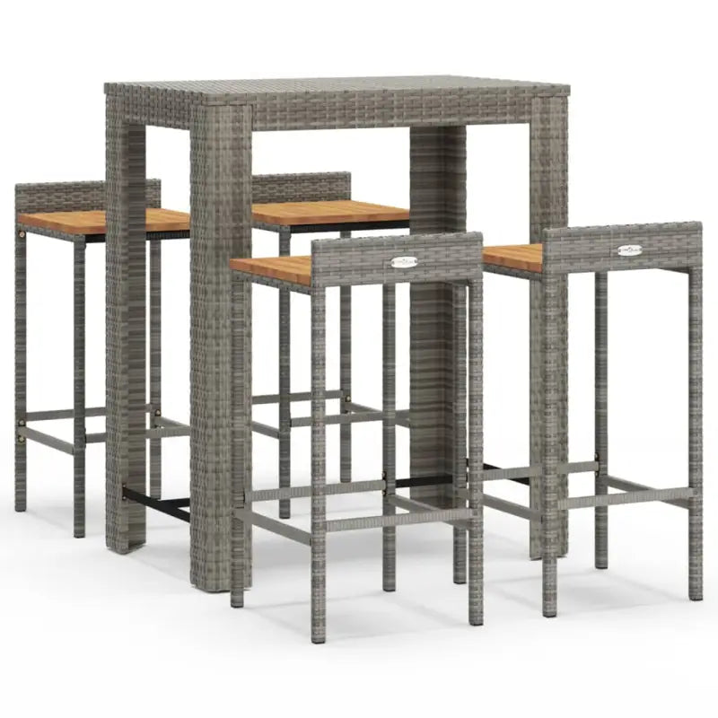 Poly rattan tuinset met aangename uitstraling en gepoedercoat staal - Grijs - Tuinsets