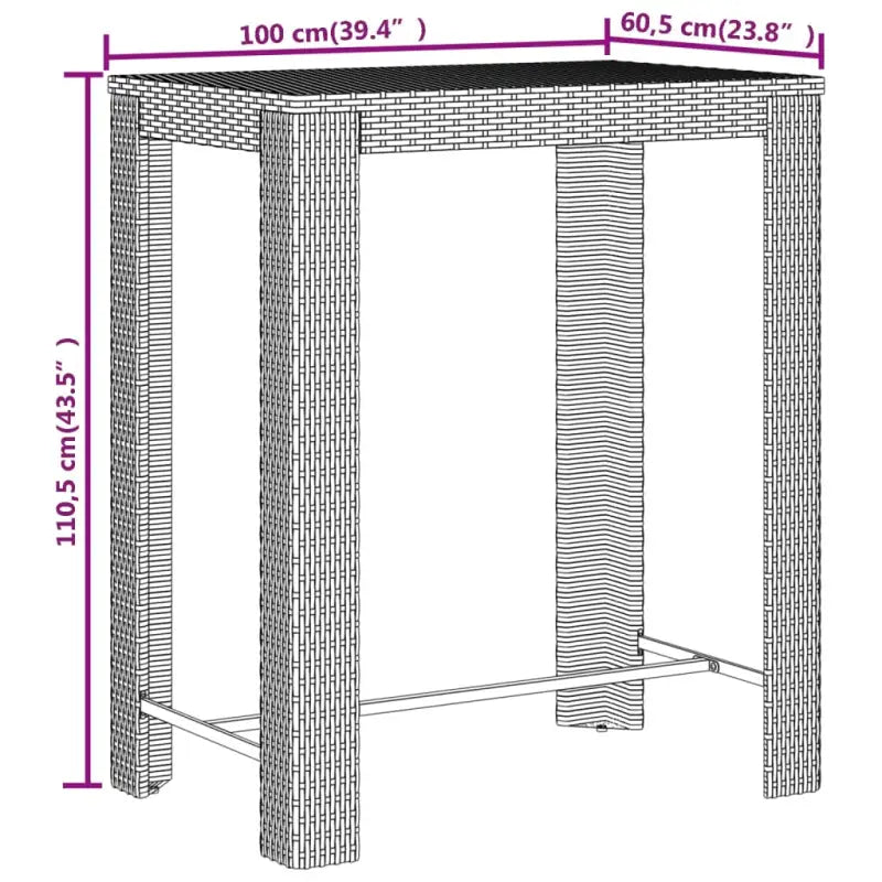Poly rattan tuinset met aangename uitstraling en gepoedercoat staal - Grijs - Tuinsets