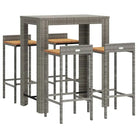 Poly rattan tuinset met aangename uitstraling en gepoedercoat staal - Grijs - Tuinsets