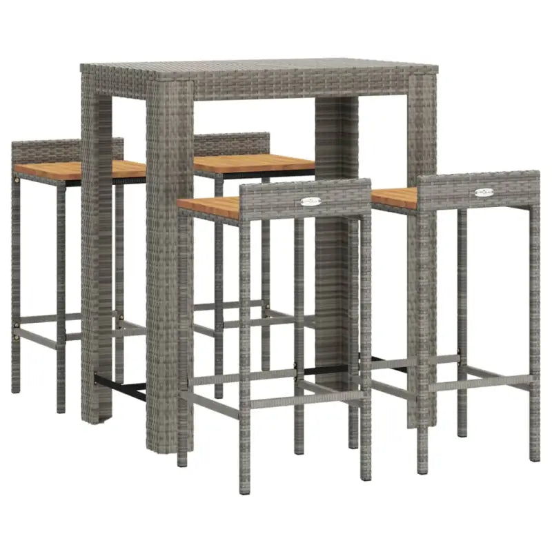 Poly rattan tuinset met aangename uitstraling en gepoedercoat staal - Grijs - Tuinsets