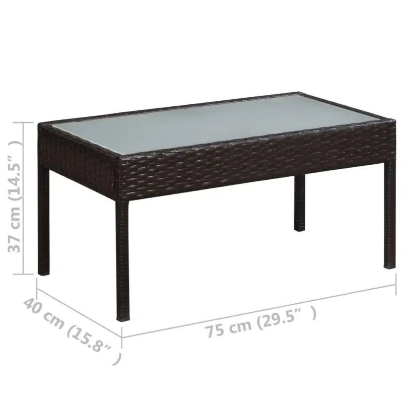 Poly Rattan Tuinset met comfortabele breedte en diepte zitting - Bruin - Tuinsets