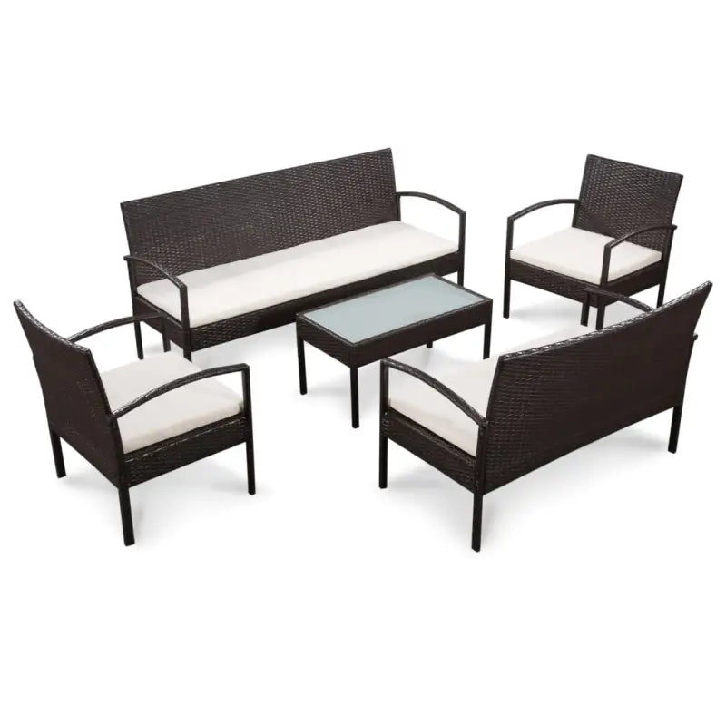 Poly Rattan Tuinset met comfortabele breedte en diepte zitting - Bruin - Tuinsets
