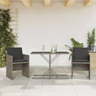 Poly rattan tuinset met comfortabele zitervaring en wasbare hoes - Grijs / Glas - Tuinsets