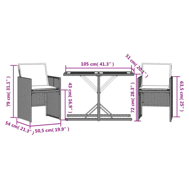Poly rattan tuinset met comfortabele zitervaring en wasbare hoes - Tuinsets