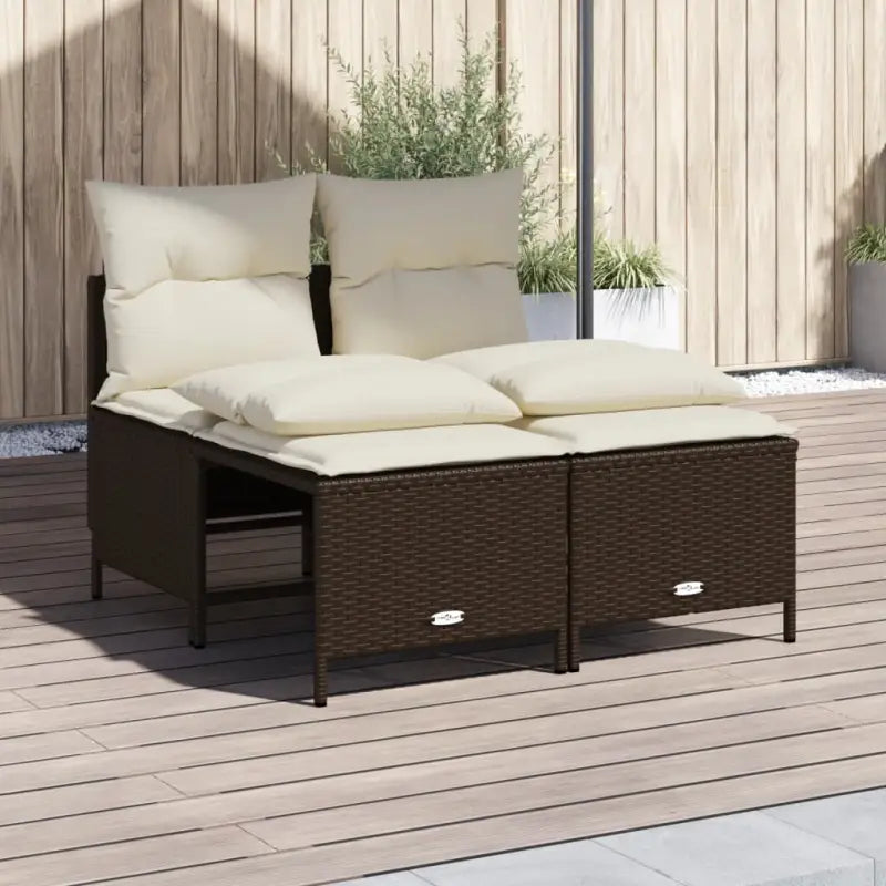 Poly rattan tuinset met comfortabele zitervaring en wasbare hoes - Bruin - Tuinsets