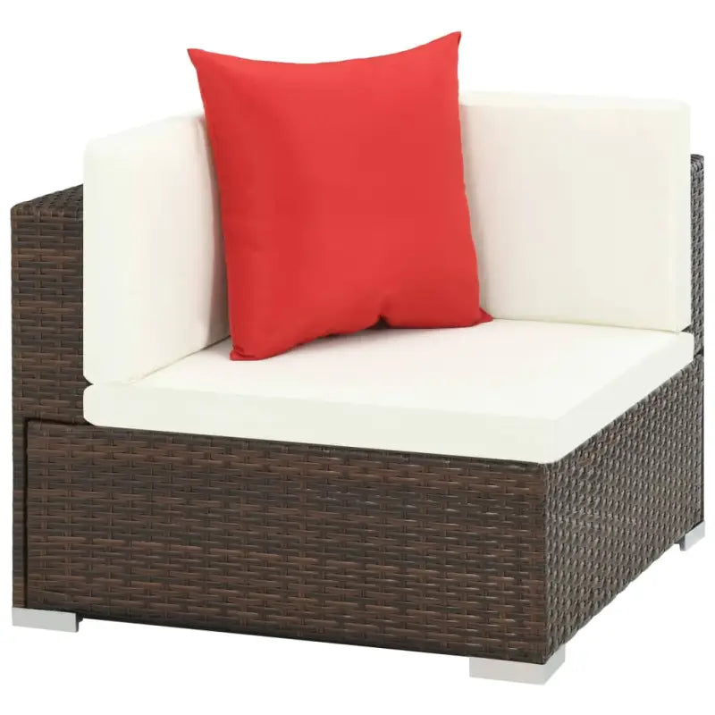 Poly Rattan Tuinset met Diepte Zitting en Gepoedercoat Stalen Frames - Tuinsets