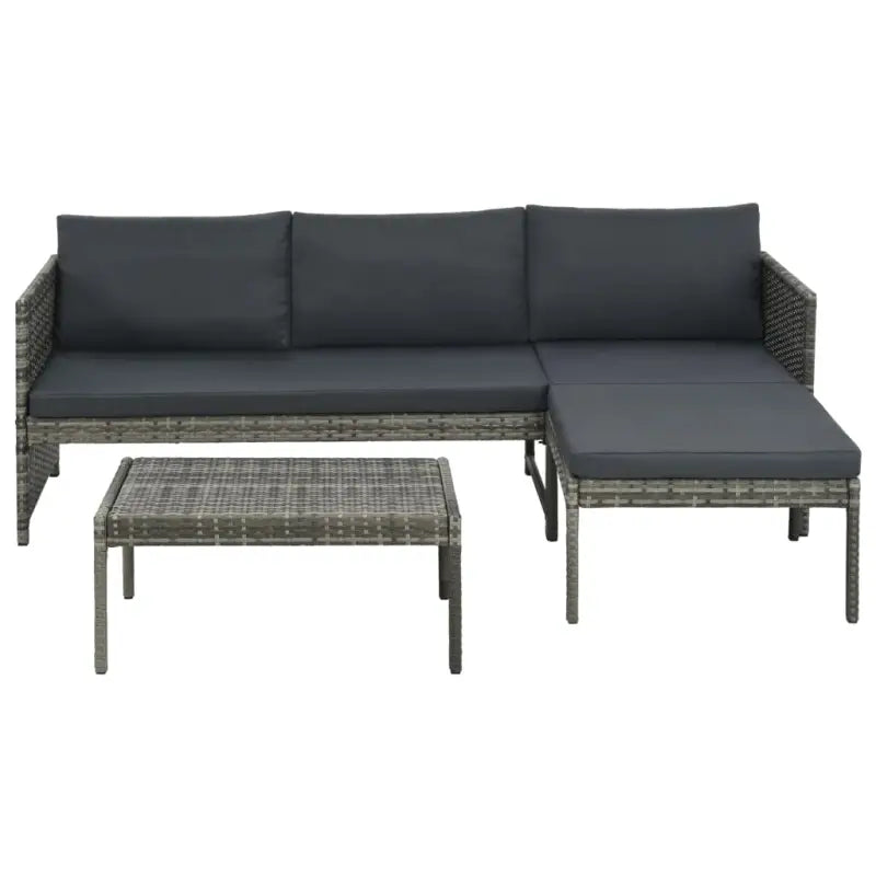 Poly Rattan Tuinset met Dik Diktes Zitkussen voor Buitenplezier - Tuinsets