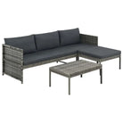 Poly Rattan Tuinset met Dik Diktes Zitkussen voor Buitenplezier - Tuinsets