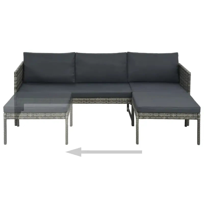 Poly Rattan Tuinset met Dik Diktes Zitkussen voor Buitenplezier - Tuinsets