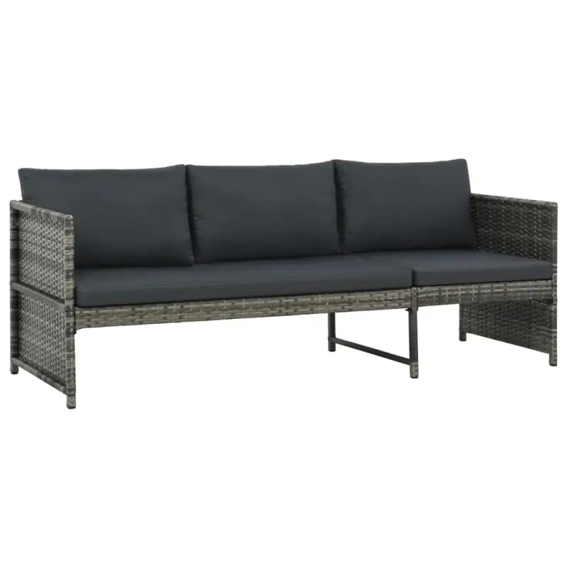 Poly Rattan Tuinset met Dik Diktes Zitkussen voor Buitenplezier - Tuinsets