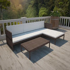 Poly Rattan Tuinset met Dik Diktes Zitkussen voor Buitenplezier - Bruin - Tuinsets