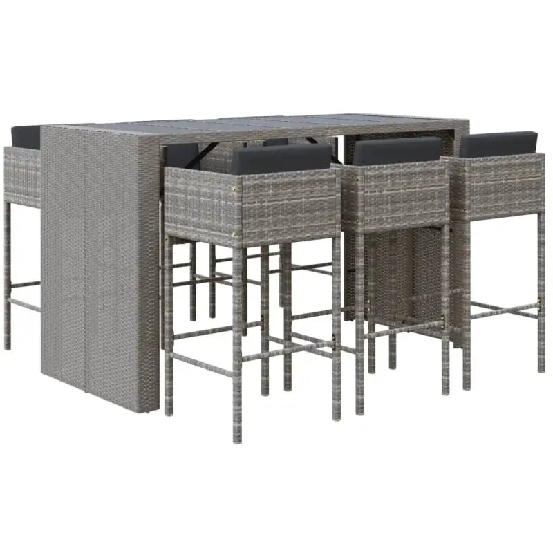 Poly Rattan tuinset met gehard glas en eenvoudig schoon design - Tuinsets