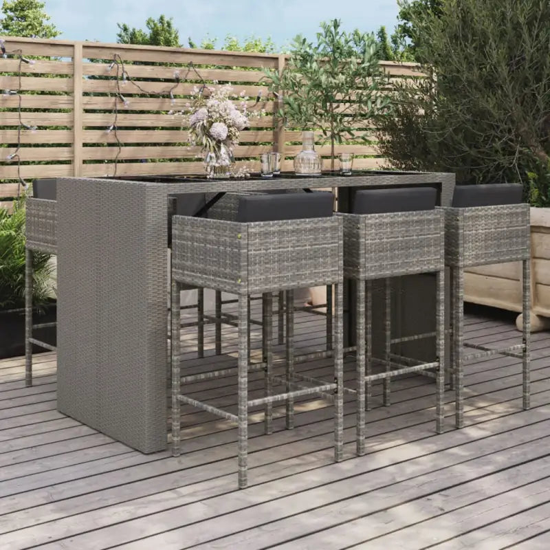 Poly Rattan tuinset met gehard glas en eenvoudig schoon design - Tuinsets