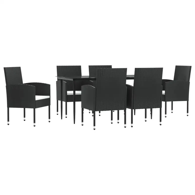 Poly rattan tuinset met gehard glas en zwart materiaal voor elegante buitenruimte - Tuinsets