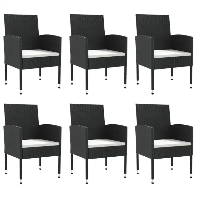 Poly rattan tuinset met gehard glas en zwart materiaal voor elegante buitenruimte - Tuinsets