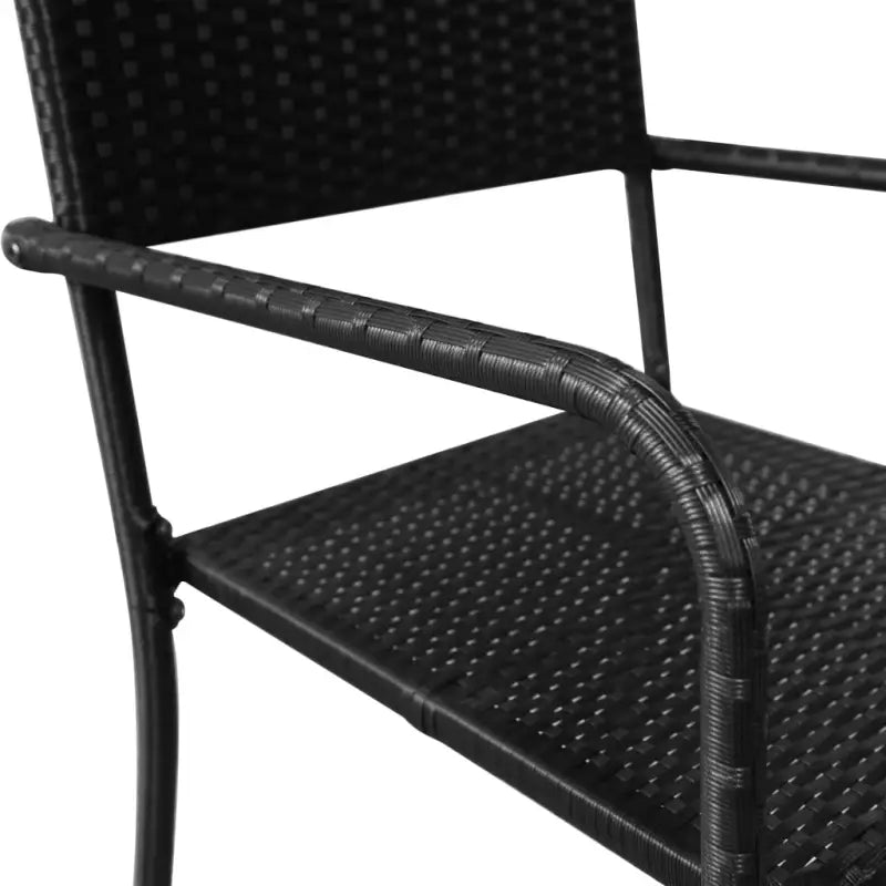 Poly rattan tuinset met gehard glas in zwart materiaal voor elegante tuindiners - Tuinsets