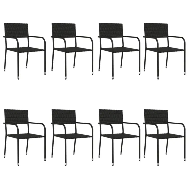 Poly rattan tuinset met gehard glas in zwart materiaal voor elegante tuindiners - Tuinsets