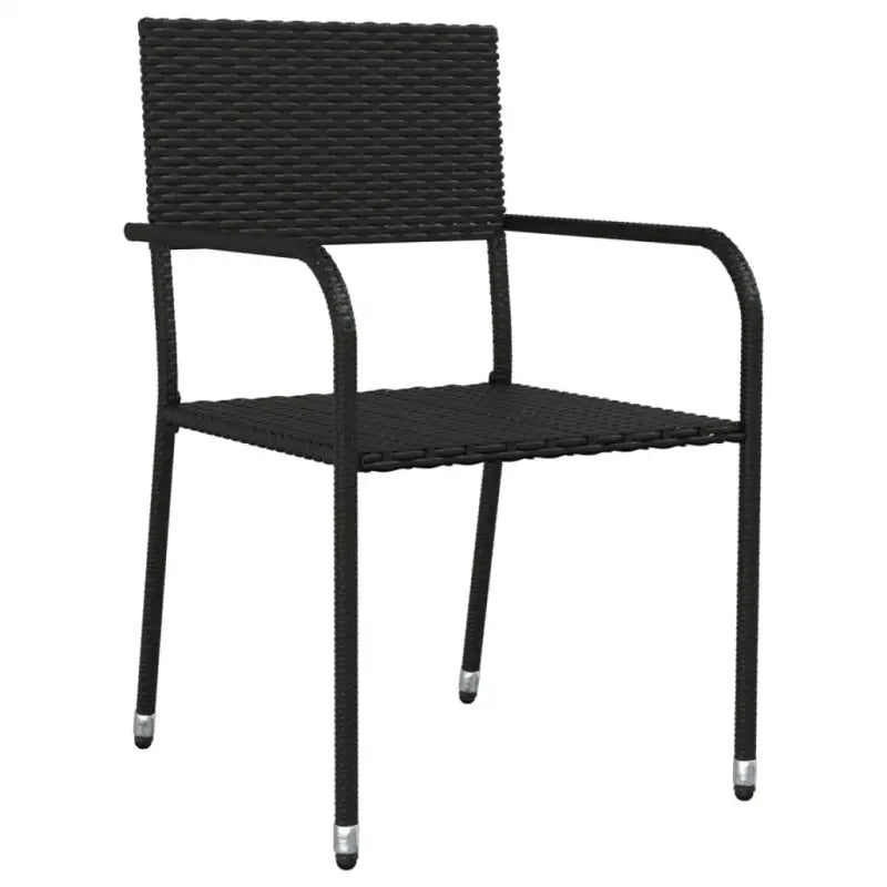 Poly rattan tuinset met gehard glas in zwart materiaal voor elegante tuindiners - Tuinsets