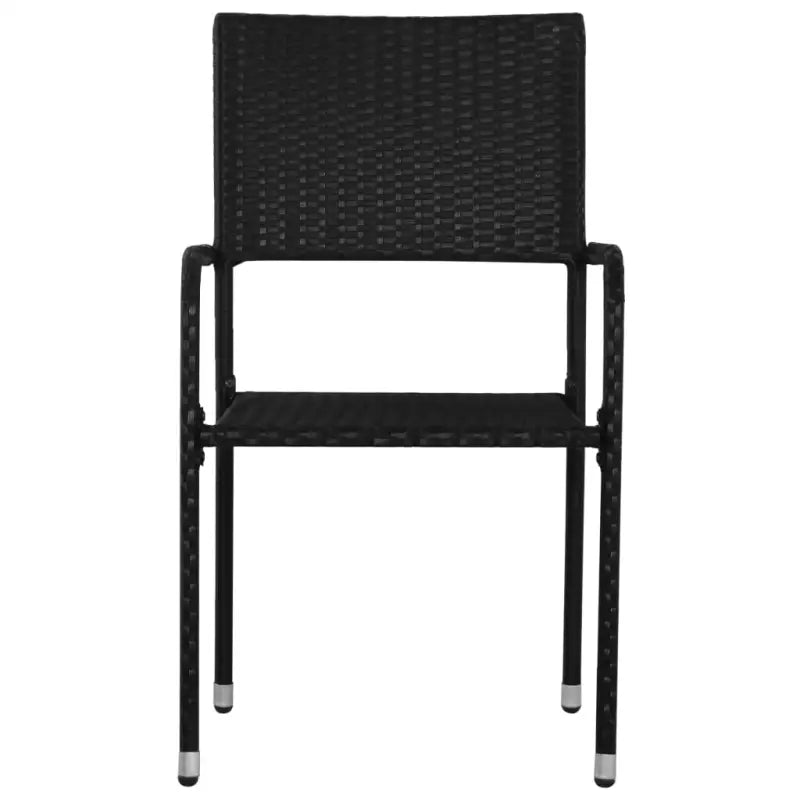 Poly rattan tuinset met gehard glas in zwart materiaal voor elegante tuindiners - Tuinsets
