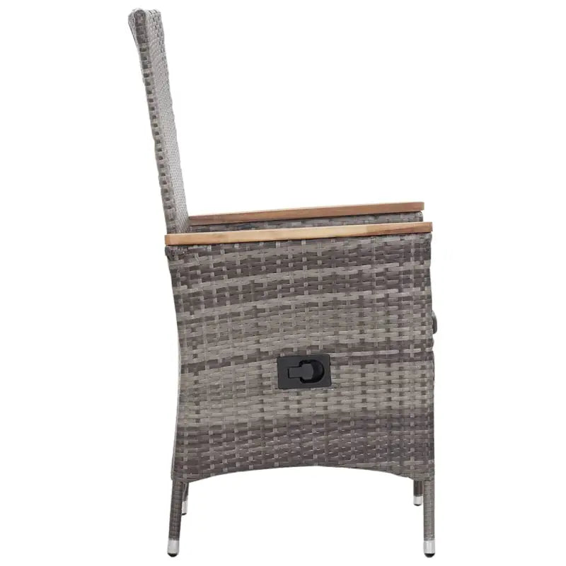 Poly rattan tuinset met gemakkelijk schoon en comfortabele afmetingen stoel - Verstelbare stoel zonder voetensteun