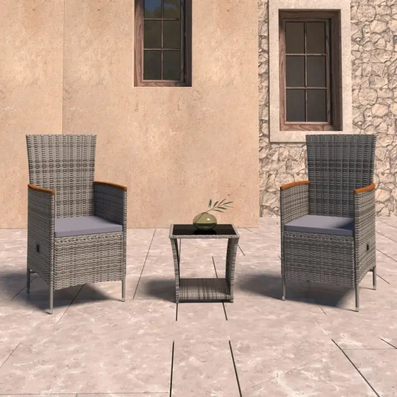 Poly rattan tuinset met gemakkelijk schoon en comfortabele afmetingen stoel - Verstelbare stoel zonder voetensteun
