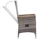 Poly rattan tuinset met gemakkelijk schoon en comfortabele afmetingen stoel - Verstelbare stoel zonder voetensteun